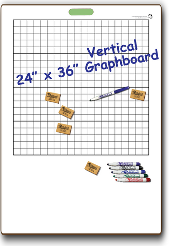 GRAPHBOARD DOUBLE SIDED DRY ERASE,  VERTICAL 24
