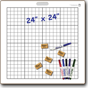 GRAPHBOARD DOUBLE SIDED DRY ERASE,  24" x 24" Student Whiteboards - G2424-2x-H - $24.75 each