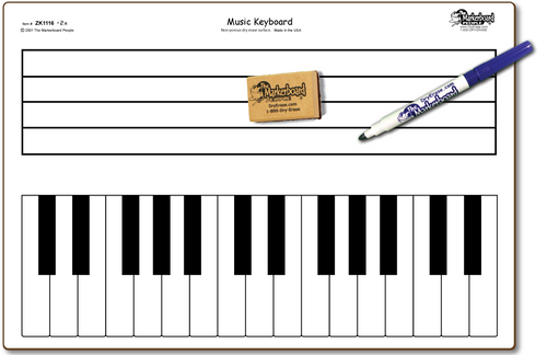 MUSIC KEYBOARD DOUBLE SIDED DRY ERASE,  11