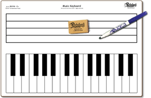 MUSIC KEYBOARD DOUBLE SIDED DRY ERASE,  11" x 16" Student Response Boards - ZKC1116-2x