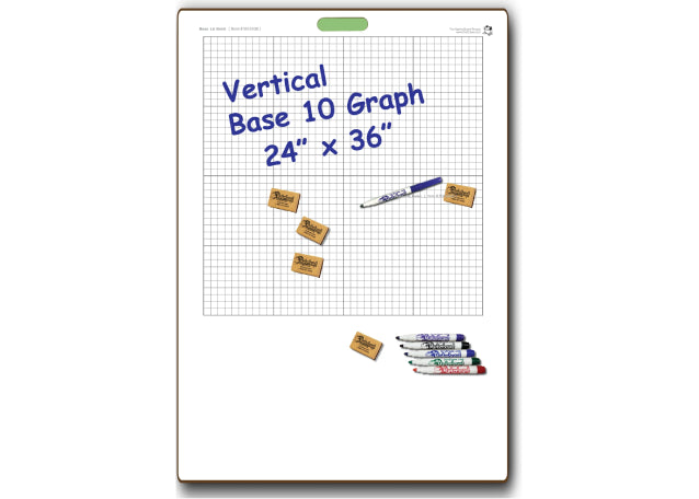 Vertical Base 10 Grid Board with Handle — DryErase.com