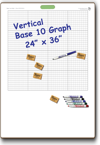 BASE 10 GRID DOUBLE SIDED DRY ERASE,  VERTICAL 24