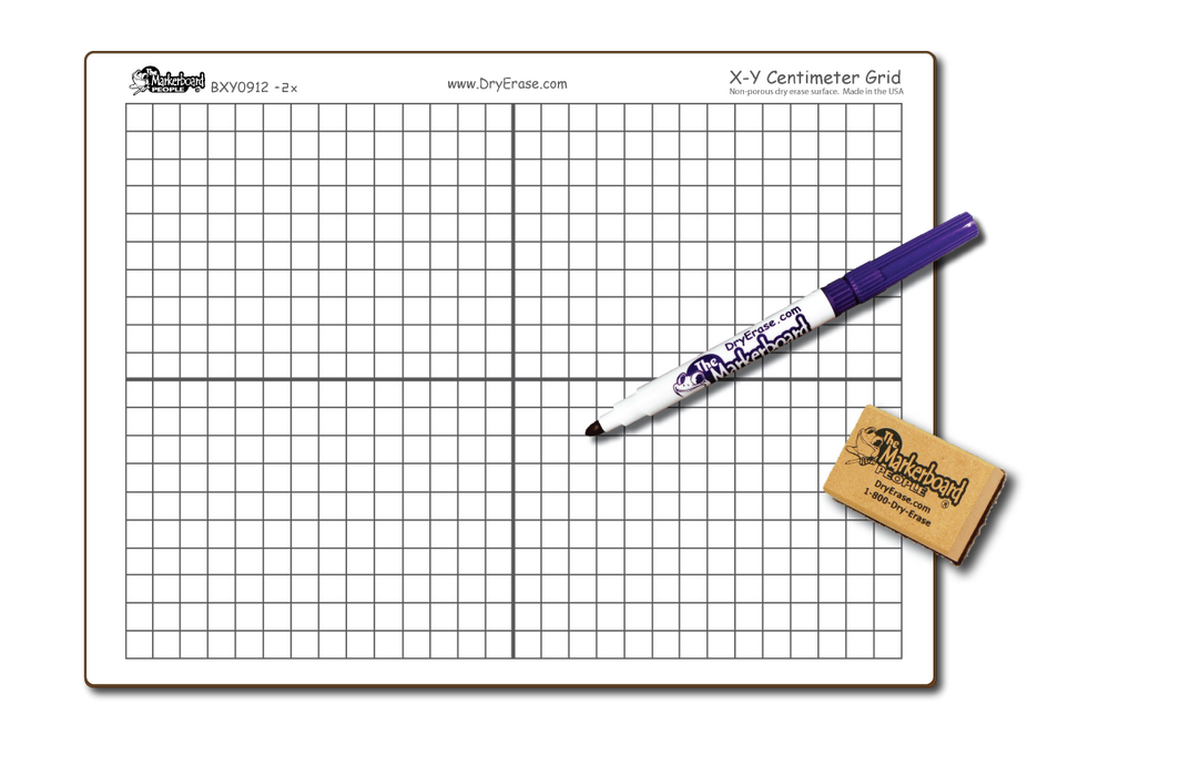 X-Y Centimeter Board - Marker & Eraser Combo Kit