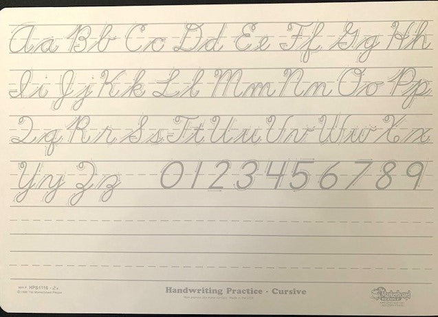 Cursive Handwriting Board — DryErase.com