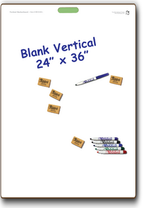 BLANK UNLINED VERTICAL DOUBLE SIDED DRY ERASE,  24" x 36" Student Whiteboards - MV2436-2x-H - $20 each