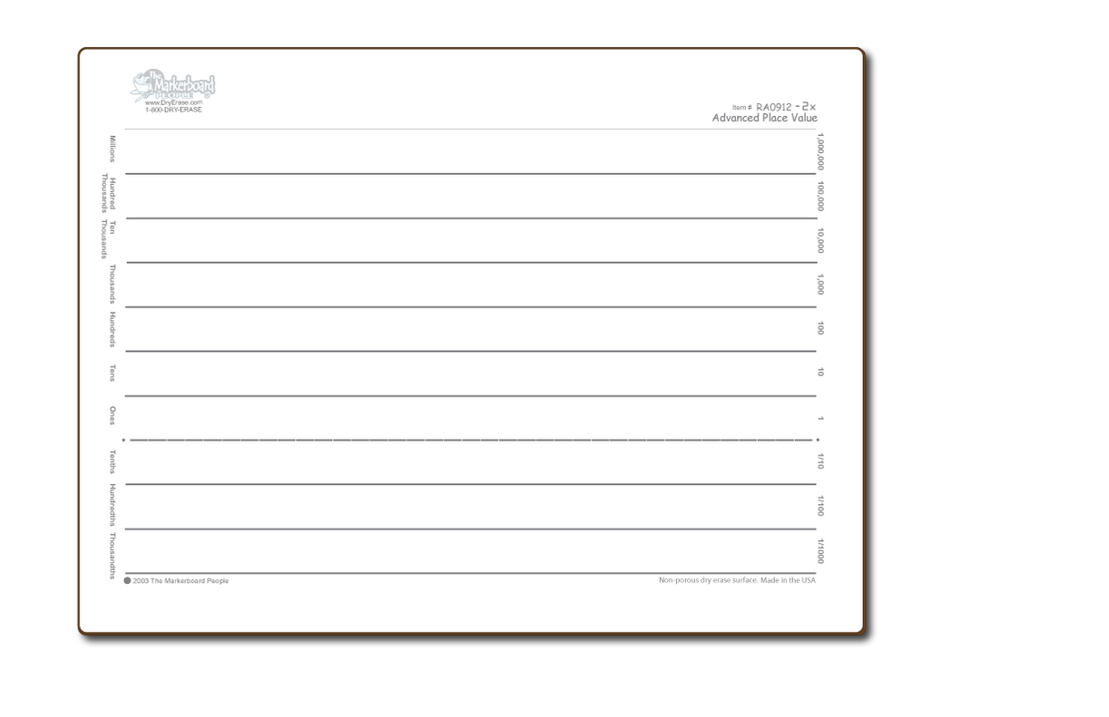 Advanced Place Value Board — DryErase.com