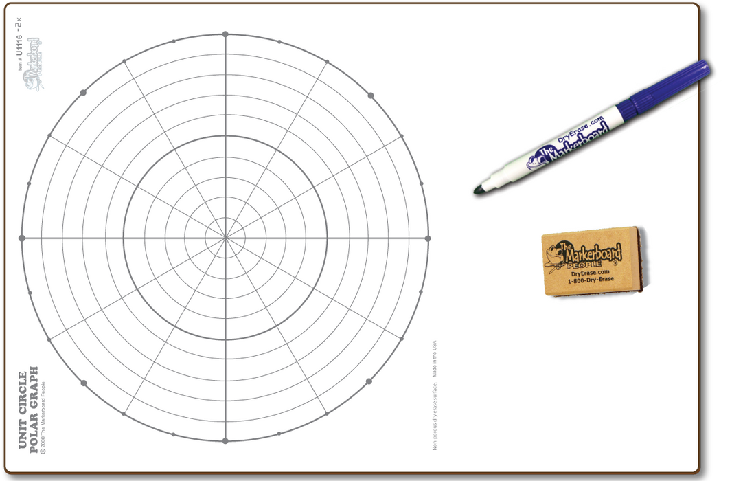 Unit Circle Board - Marker & Eraser Combo Kit