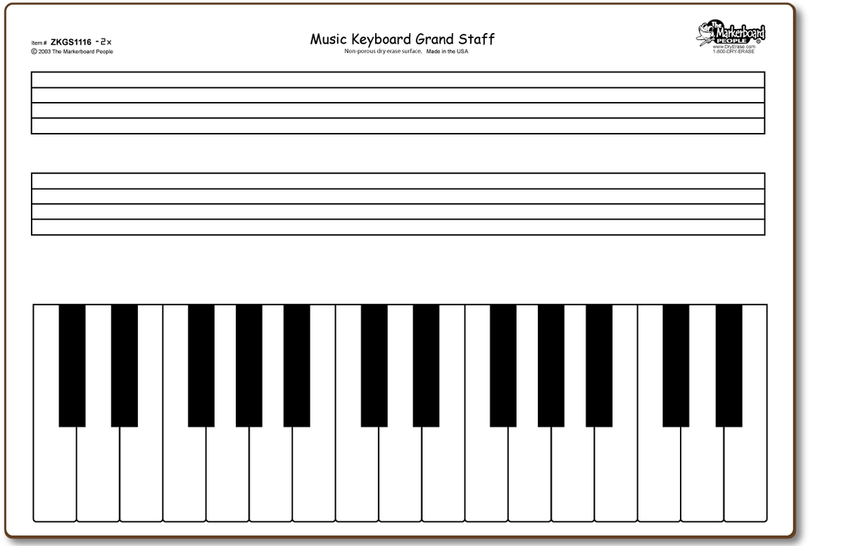 Keyboard Grand Staff Board — DryErase.com