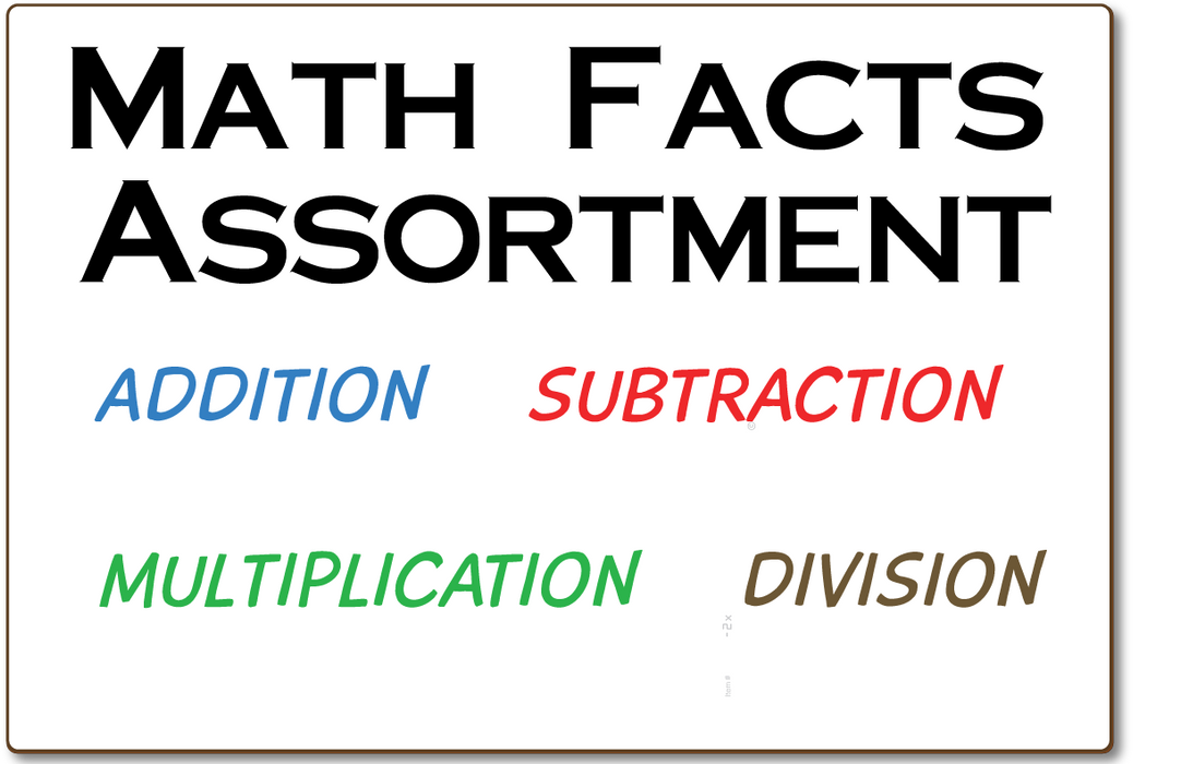 Math Facts Assortment Board - Marker & Eraser Combo Kit