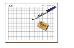 CENTIMETER GRAPH GRID DOUBLE SIDED DRY ERASE,  9" x 12" Student Whiteboards - BC0912-2x