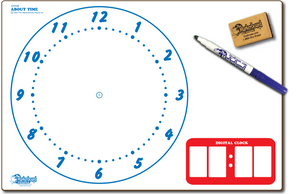 CLOCK ABOUT TIME DOUBLE SIDED DRY ERASE,  11" x 16" Student Response Boards - CC1116-2x