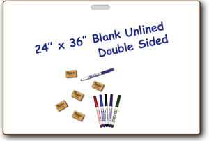 BLANK UNLINED DOUBLE SIDED DRY ERASE,  24" x 36" Student Whiteboards - M2436-2x-H - $20 each