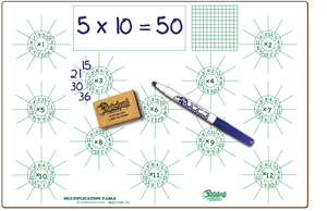 MULTIPLICATION DOUBLE SIDED DRY ERASE,  11" x 16" Student Response Boards - MULTC1116-2x