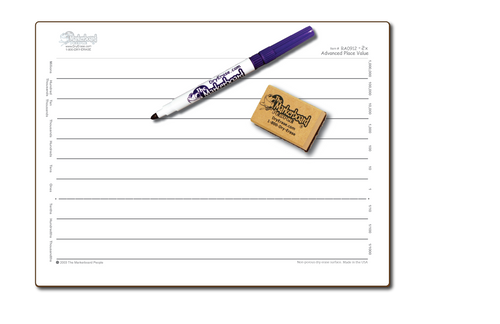 ADVANCED PLACE VALUE DOUBLE SIDED DRY ERASE,  9