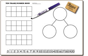 TEN FRAMES / NUMBER BOND DOUBLE SIDED DRY ERASE,  11" x 16" Student Response Boards - TFC1116-2x