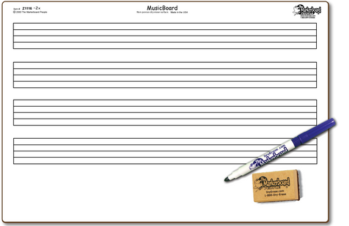 MUSIC DOUBLE SIDED DRY ERASE,  11