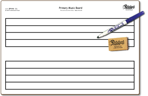 PRIMARY MUSIC DOUBLE SIDED DRY ERASE,  11